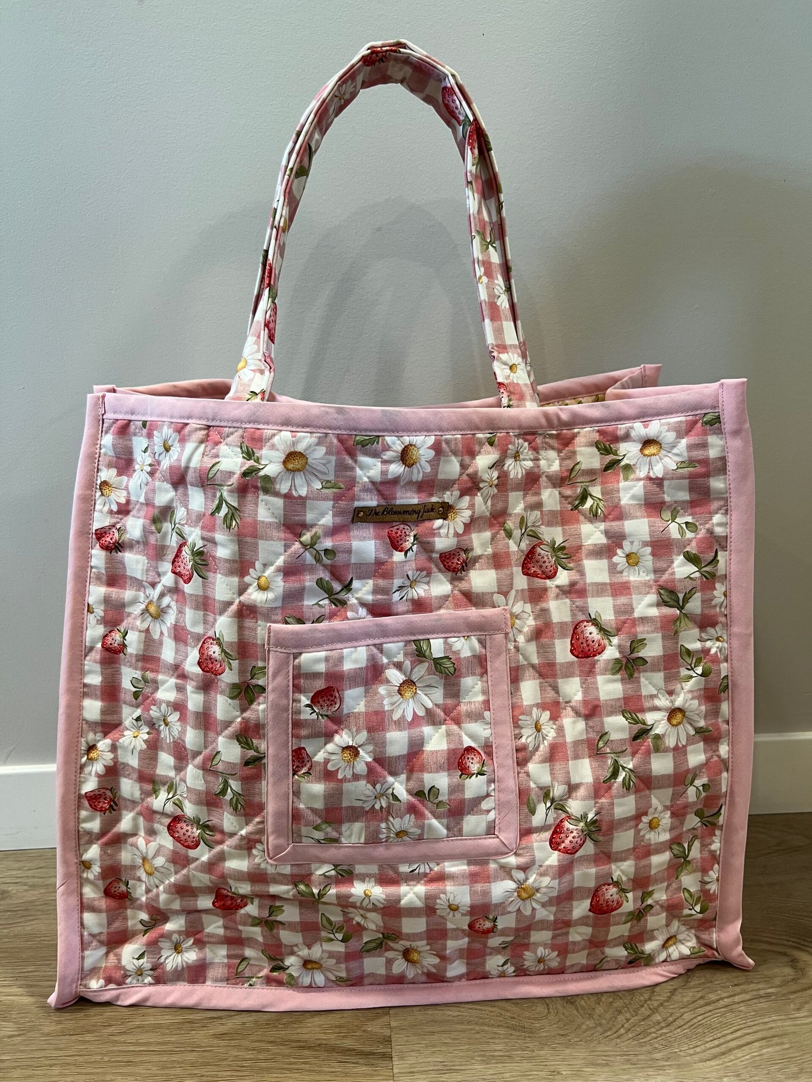 XL Quilted Boxy Everyday Tote in Strawberry Fields