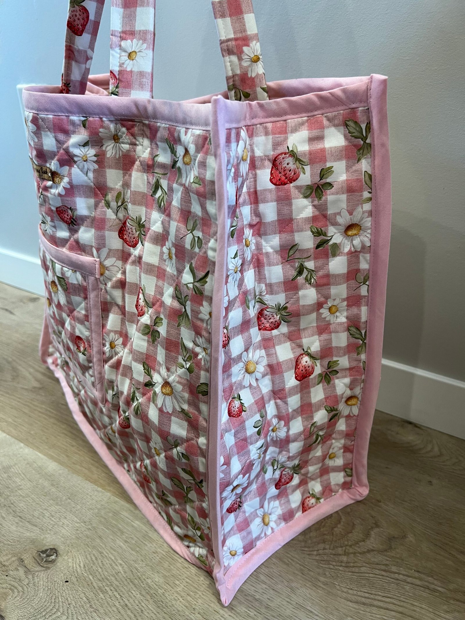 XL Quilted Boxy Everyday Tote in Strawberry Fields - Image 2