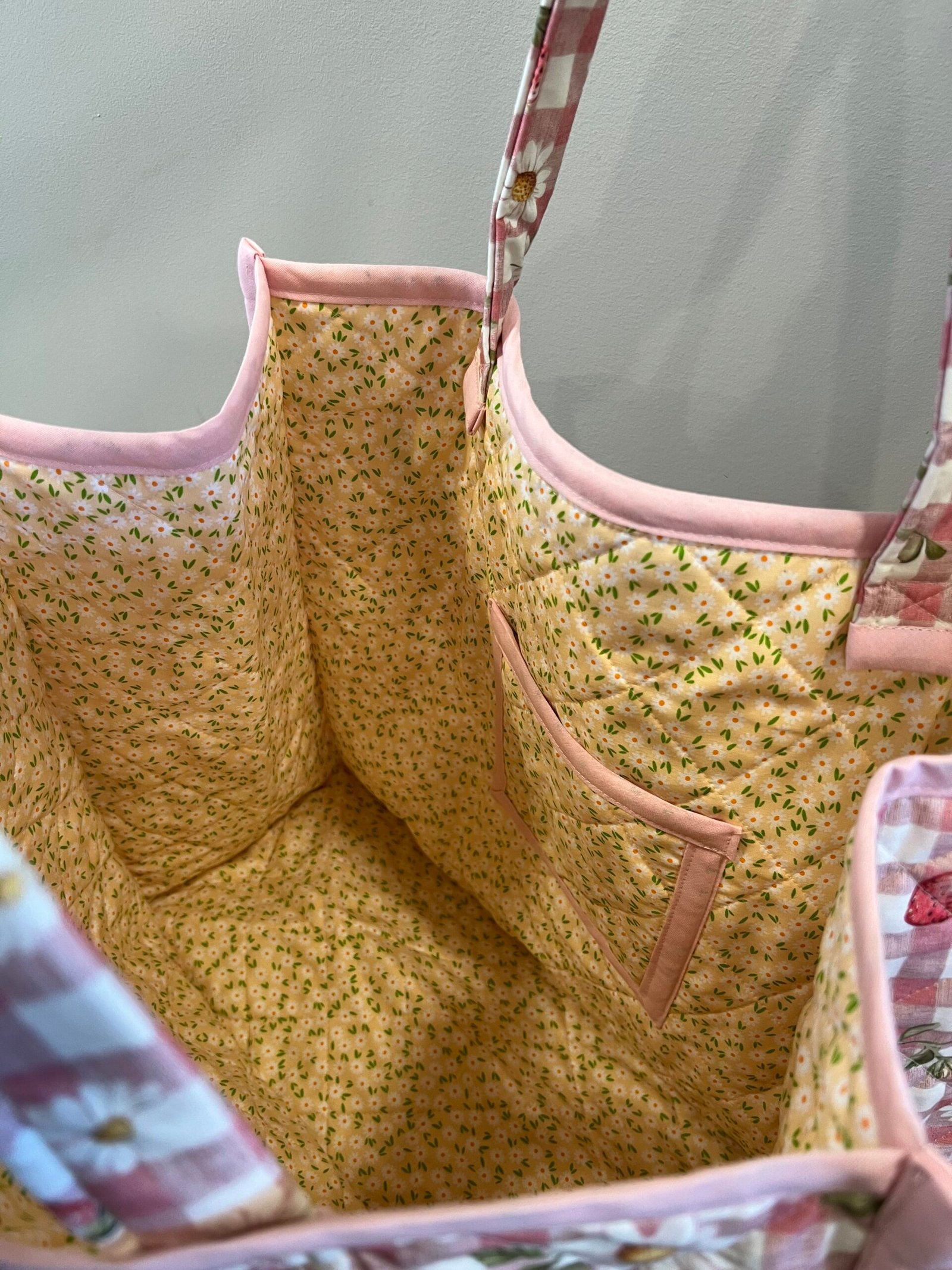 XL Quilted Boxy Everyday Tote in Strawberry Fields - Image 4