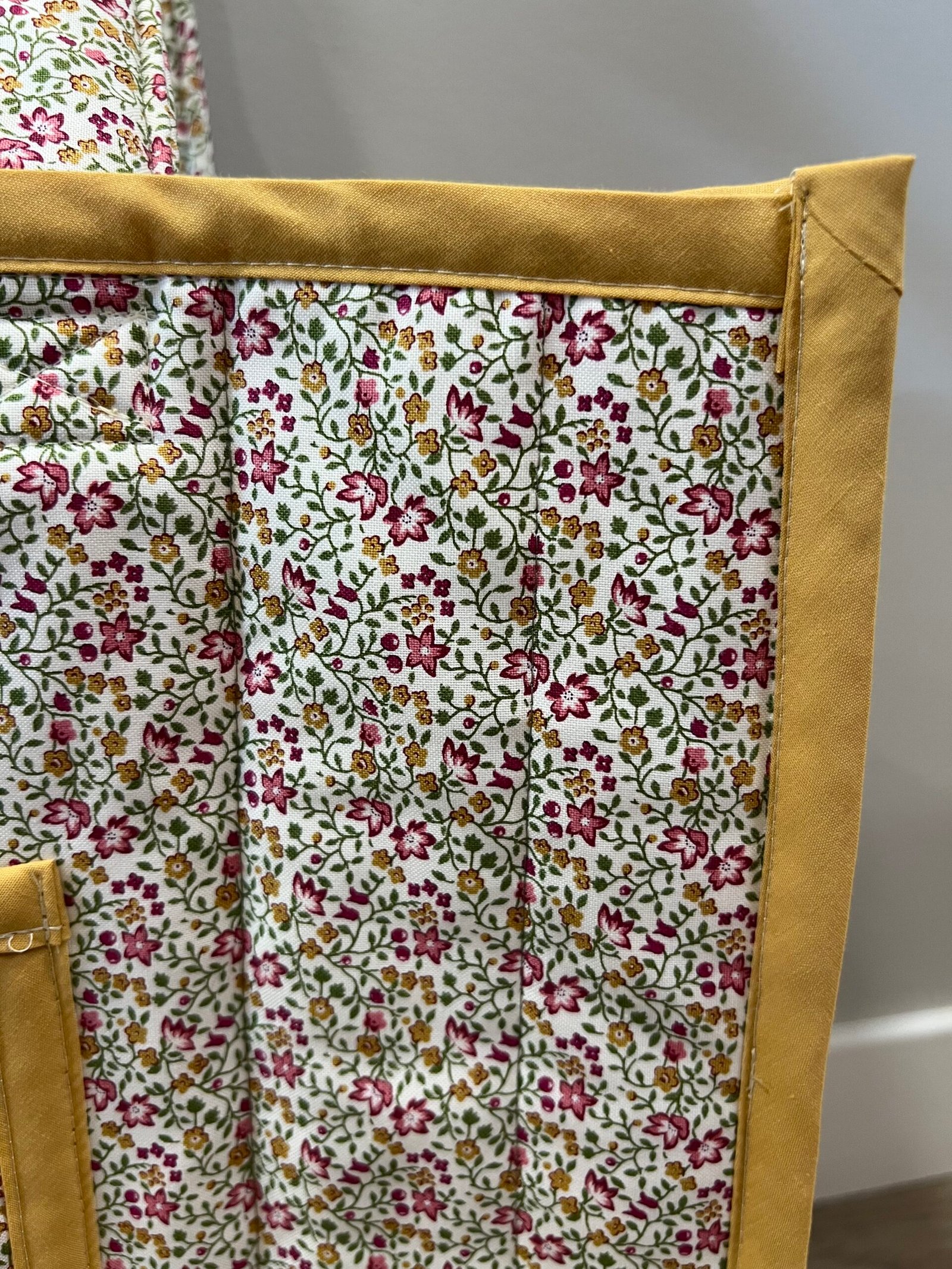 Quilted Boxy Everyday Tote in Dainty Western Floral with Sage Green Cowboy - Image 2