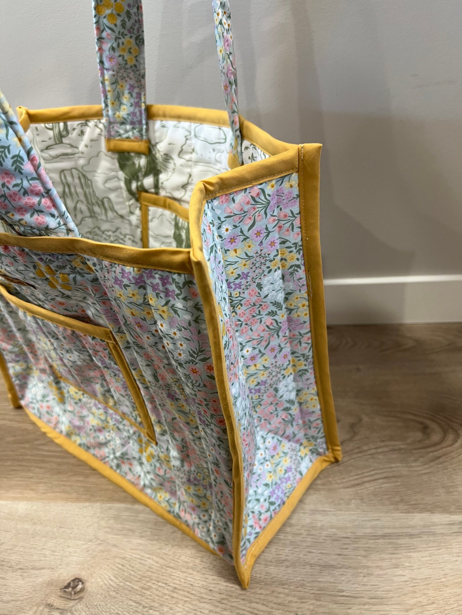 Quilted Boxy Everyday Tote in Bunny Trail - Image 3