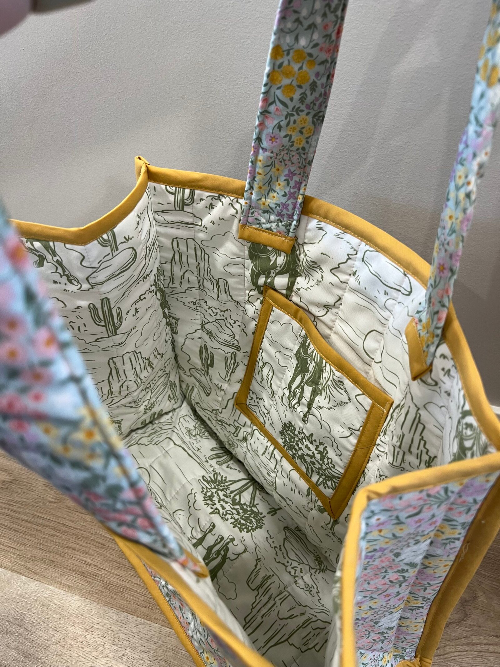 Quilted Boxy Everyday Tote in Bunny Trail - Image 4