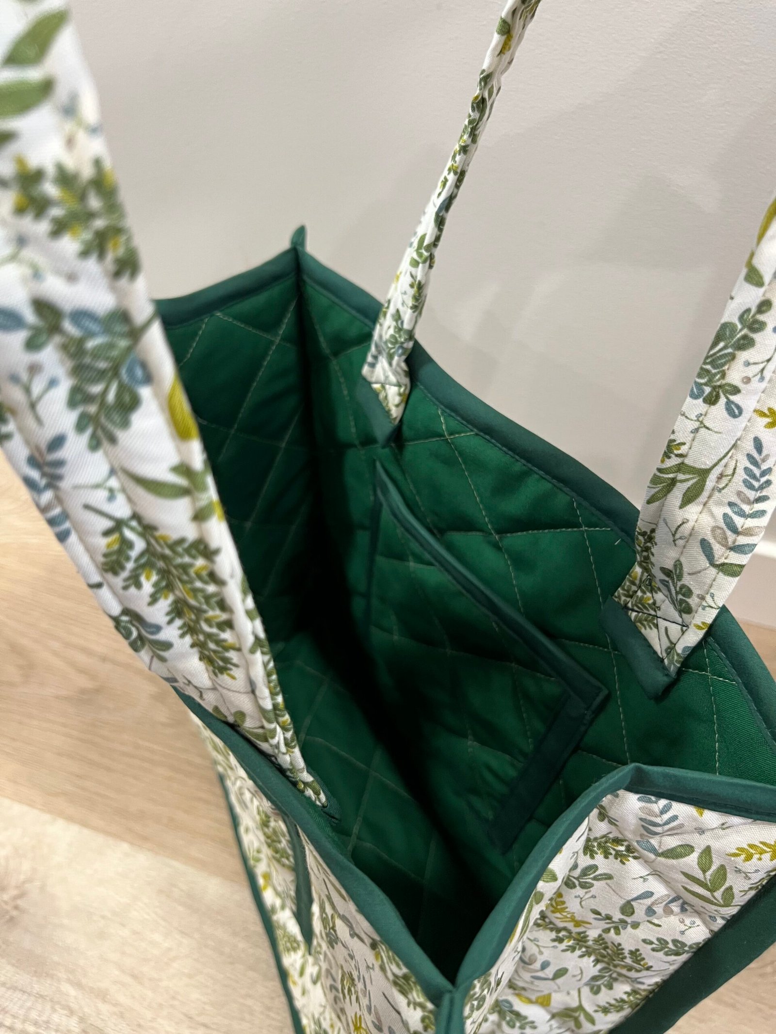 Mini Quilted Everyday Tote in Leaves - Image 3
