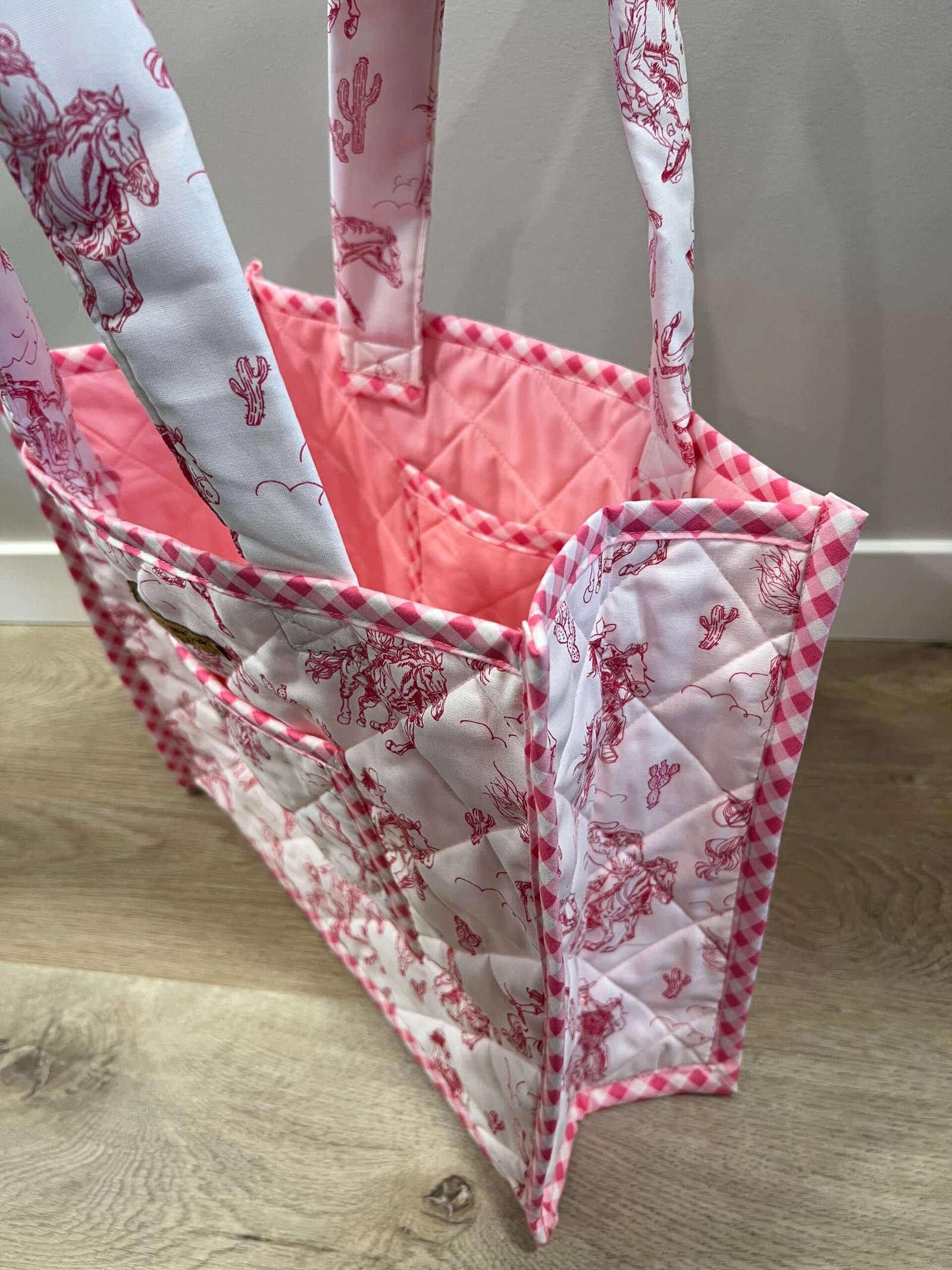 Mini Quilted Everyday Tote in Pink Cowgirl - Image 3