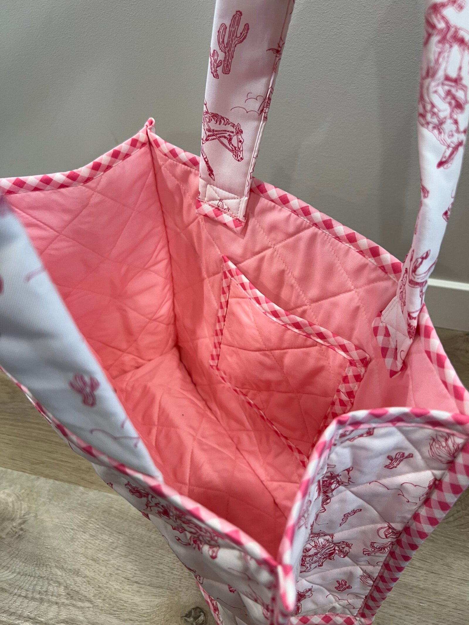 Mini Quilted Everyday Tote in Pink Cowgirl - Image 4