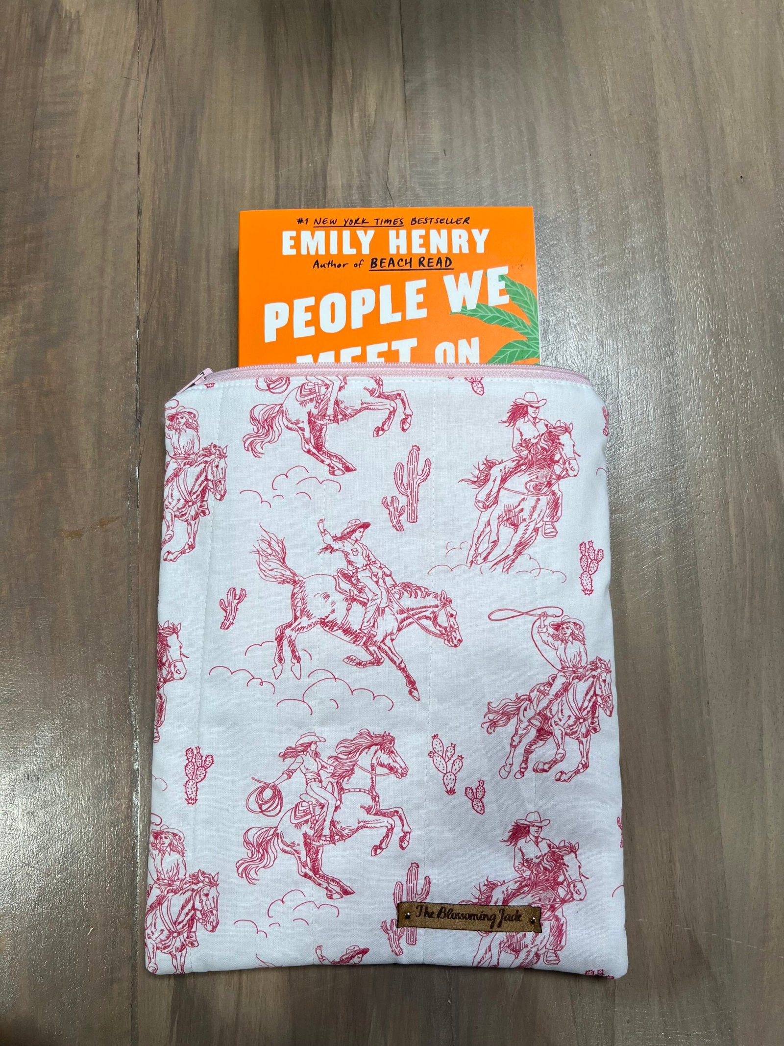Quilted Book Sleeve in Pink Cowgirl