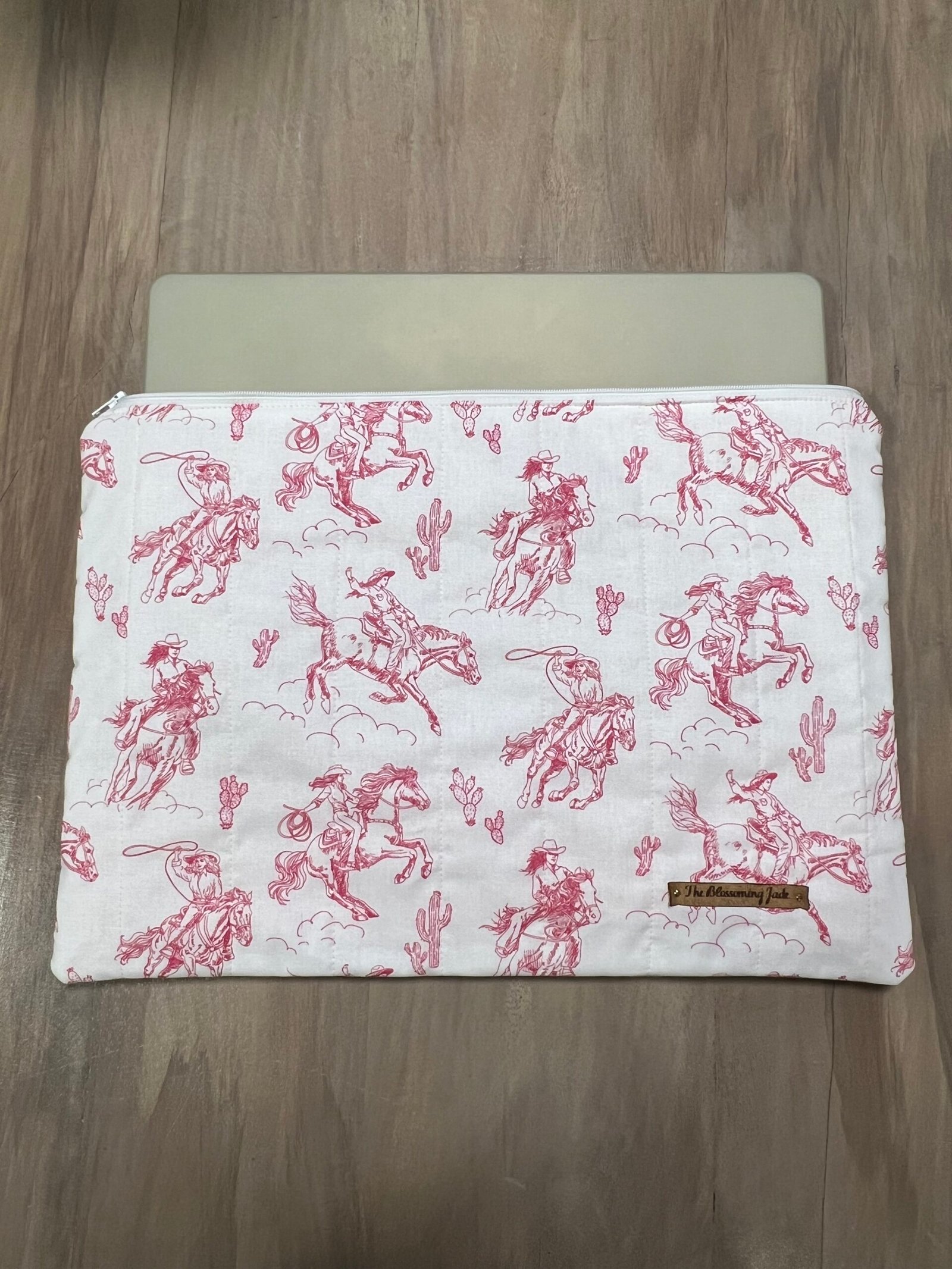Quilted Laptop Sleeve - 15/16in - Pink Cowgirl