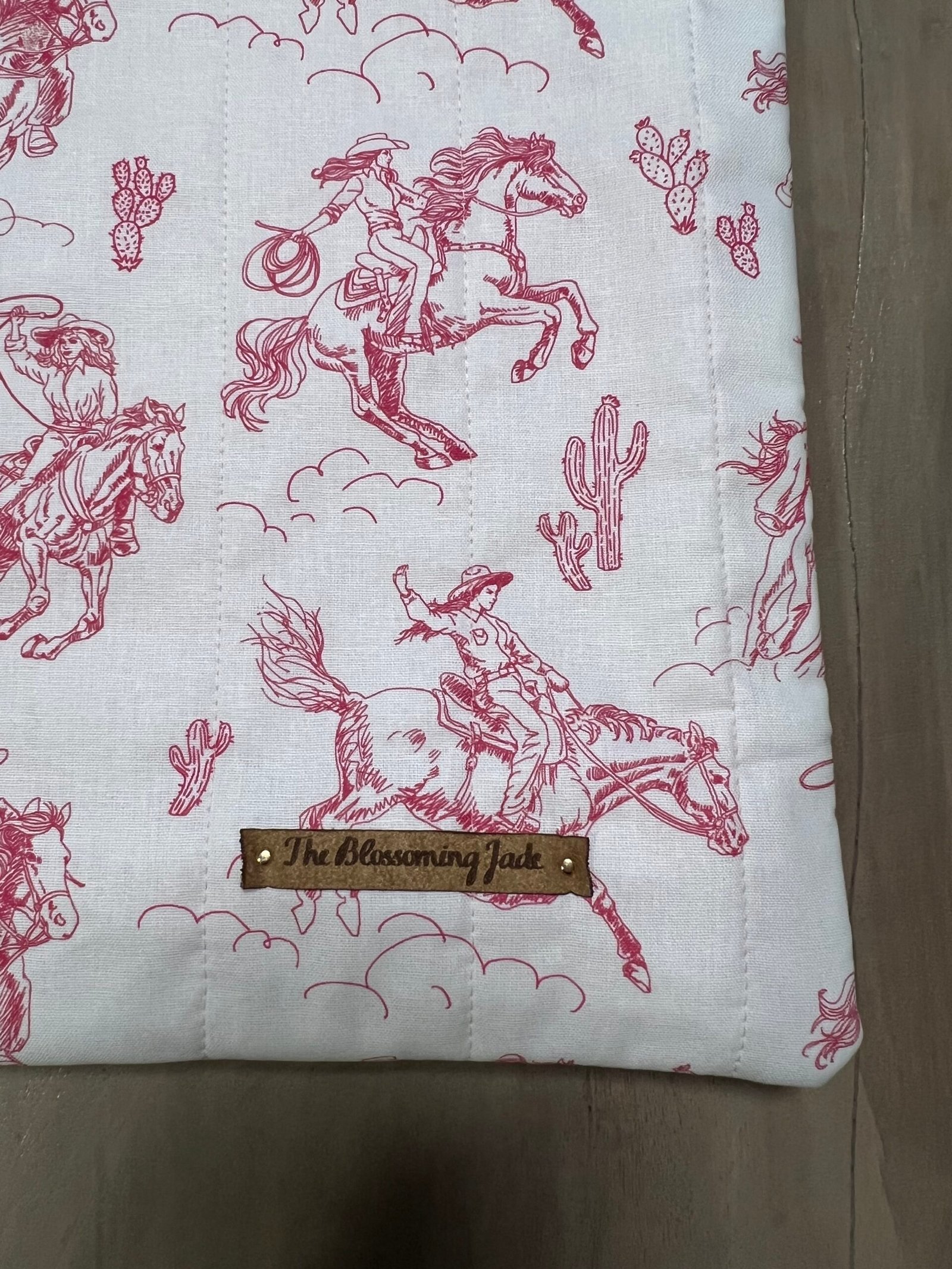 Quilted Laptop Sleeve - 15/16in - Pink Cowgirl - Image 4