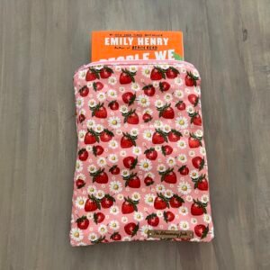 Quilted Book Sleeve in Strawberries N' Daisies